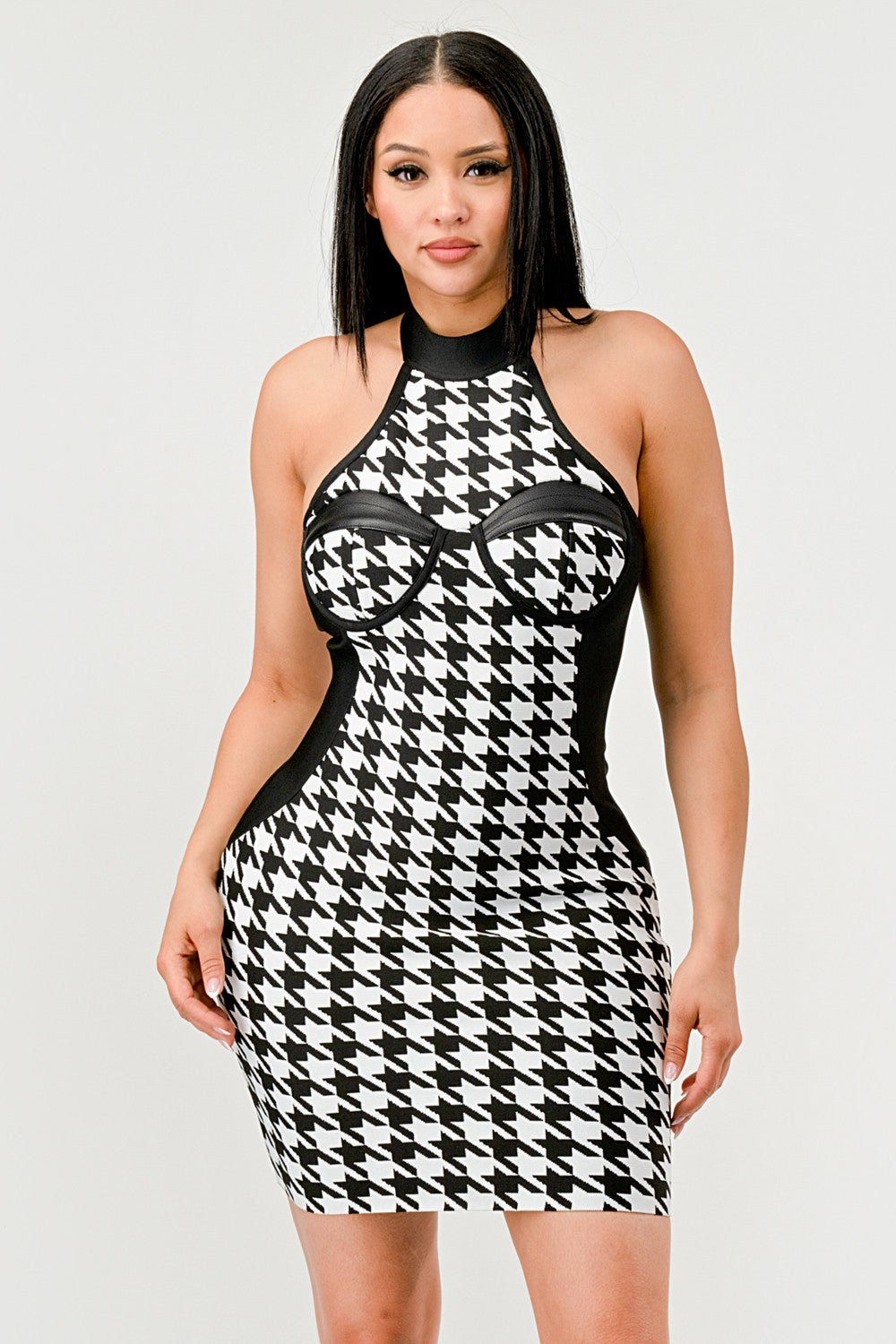 Checkmate Illusion Bandage Dress - Athina Wholesale