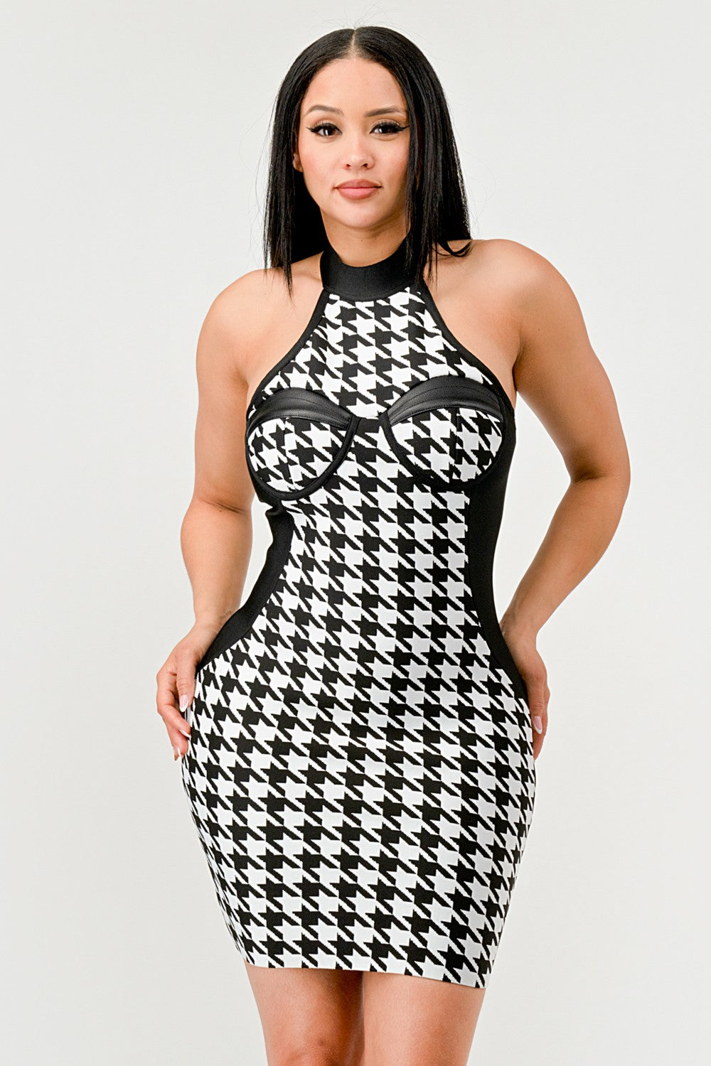 Checkmate Illusion Bandage Dress - Athina Wholesale