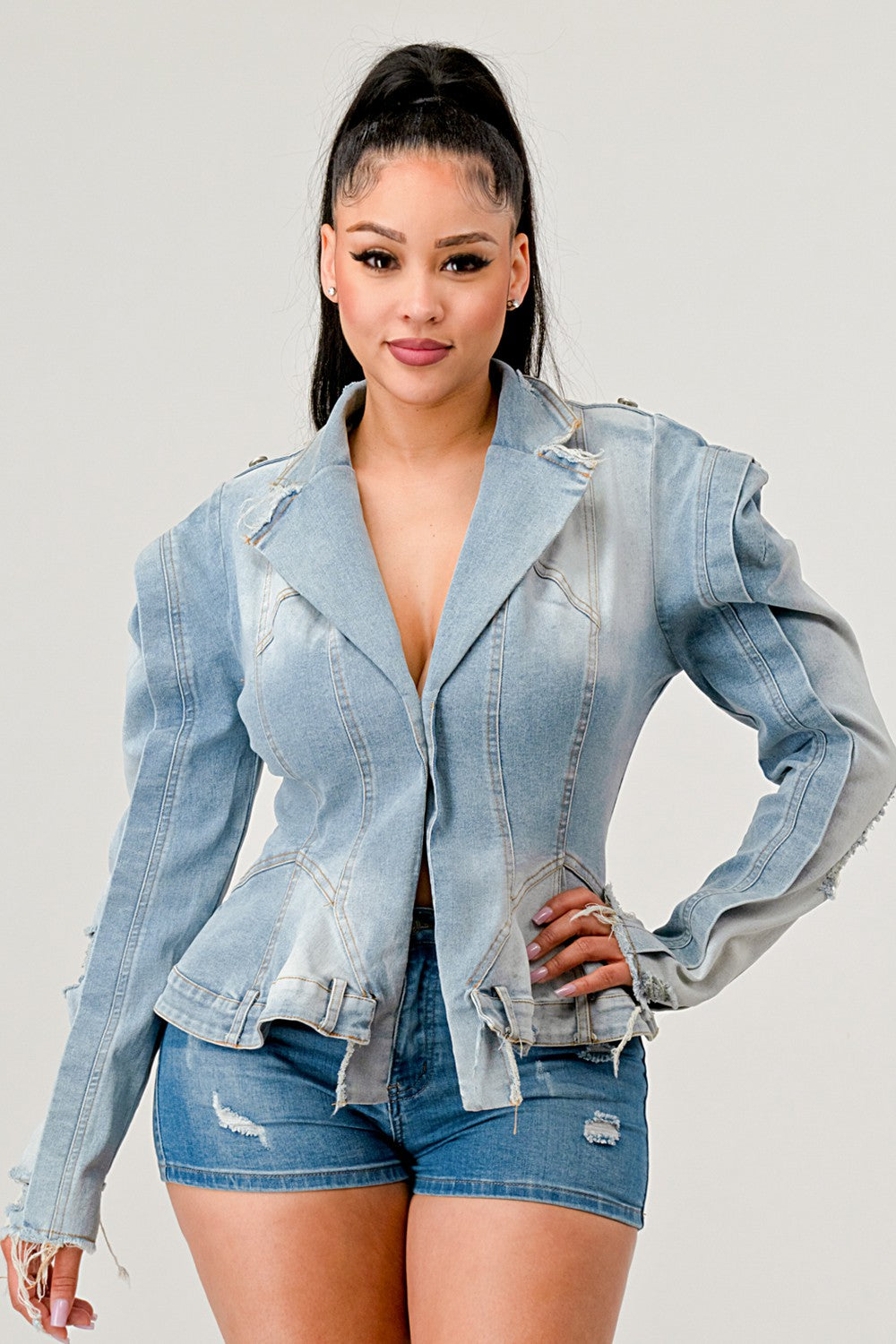 Elevated Shaped Denim Jacket - ATHINA
